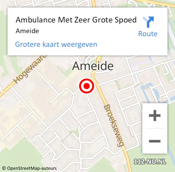 Locatie op kaart van de 112 melding: Ambulance Met Zeer Grote Spoed Naar Ameide op 6 juni 2024 11:49