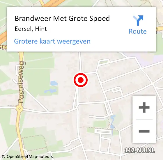 Locatie op kaart van de 112 melding: Brandweer Met Grote Spoed Naar Eersel, Hint op 6 juni 2024 12:47