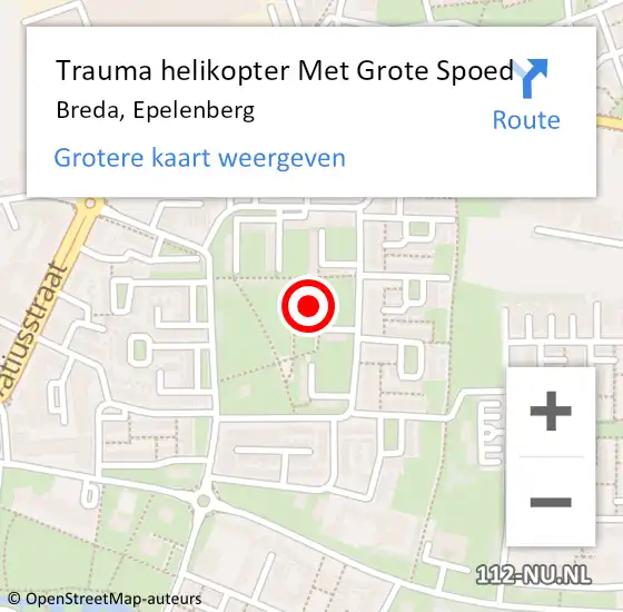 Locatie op kaart van de 112 melding: Trauma helikopter Met Grote Spoed Naar Breda, Epelenberg op 6 juni 2024 12:50