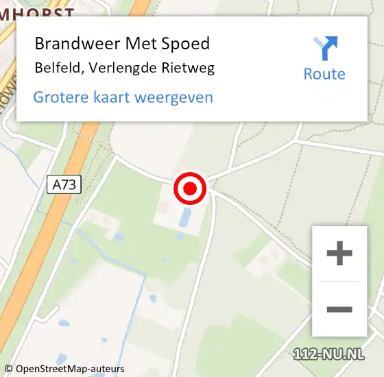 Locatie op kaart van de 112 melding: Brandweer Met Spoed Naar Belfeld, Verlengde Rietweg op 6 juni 2024 12:56