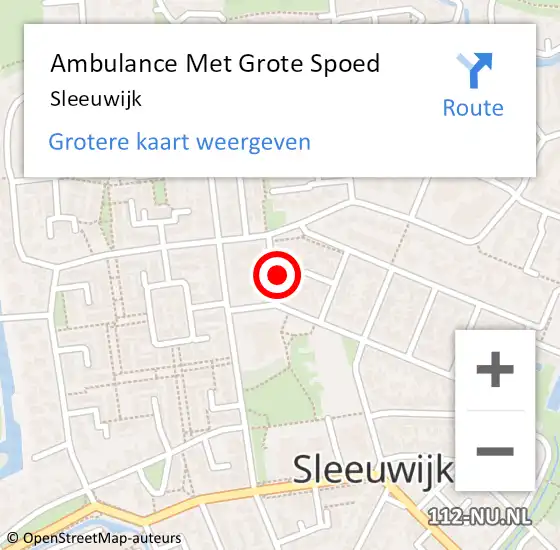 Locatie op kaart van de 112 melding: Ambulance Met Grote Spoed Naar Sleeuwijk op 6 juni 2024 13:09