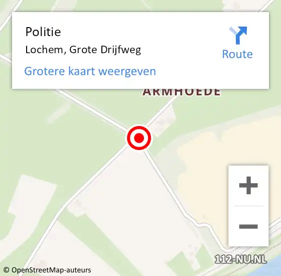 Locatie op kaart van de 112 melding: Politie Lochem, Grote Drijfweg op 6 juni 2024 13:14