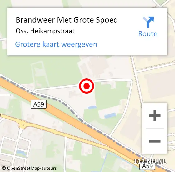 Locatie op kaart van de 112 melding: Brandweer Met Grote Spoed Naar Oss, Heikampstraat op 6 juni 2024 13:31