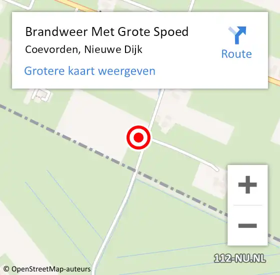 Locatie op kaart van de 112 melding: Brandweer Met Grote Spoed Naar Coevorden, Nieuwe Dijk op 6 juni 2024 13:48