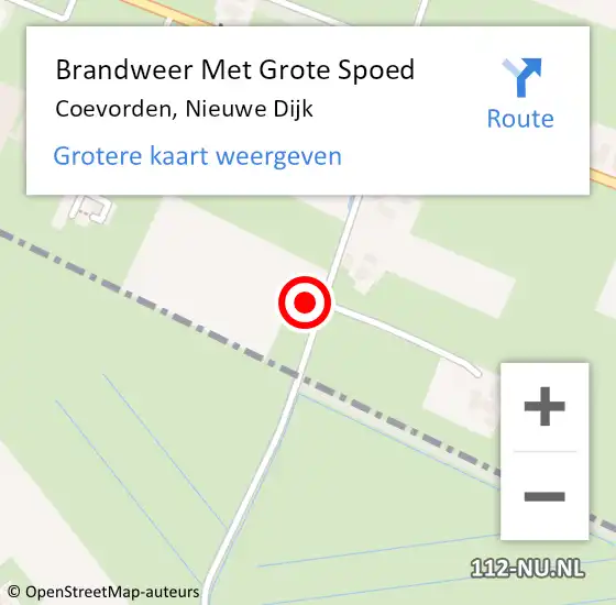 Locatie op kaart van de 112 melding: Brandweer Met Grote Spoed Naar Coevorden, Nieuwe Dijk op 6 juni 2024 13:51