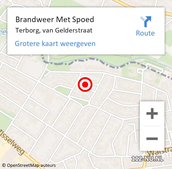 Locatie op kaart van de 112 melding: Brandweer Met Spoed Naar Terborg, van Gelderstraat op 6 juni 2024 13:58