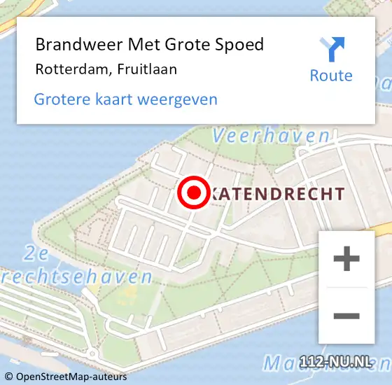 Locatie op kaart van de 112 melding: Brandweer Met Grote Spoed Naar Rotterdam, Fruitlaan op 6 juni 2024 14:08