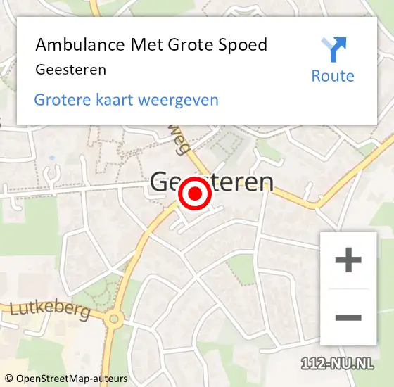 Locatie op kaart van de 112 melding: Ambulance Met Grote Spoed Naar Geesteren op 6 juni 2024 14:26