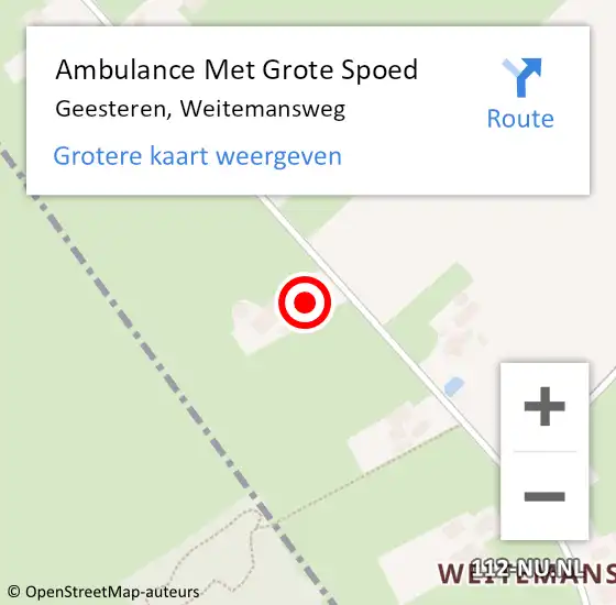 Locatie op kaart van de 112 melding: Ambulance Met Grote Spoed Naar Geesteren, Weitemansweg op 6 juni 2024 14:27