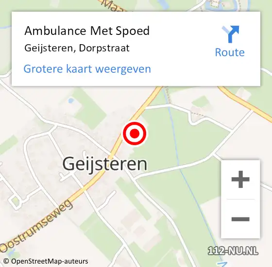 Locatie op kaart van de 112 melding: Ambulance Met Spoed Naar Geijsteren, Dorpstraat op 8 oktober 2014 14:41