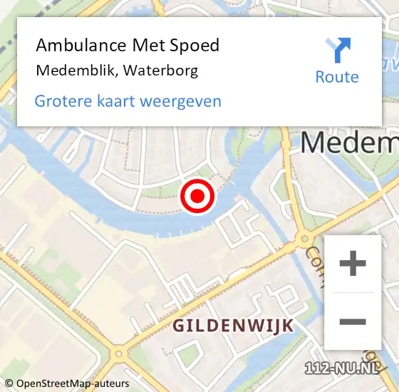 Locatie op kaart van de 112 melding: Ambulance Met Spoed Naar Medemblik, Waterborg op 6 juni 2024 14:38