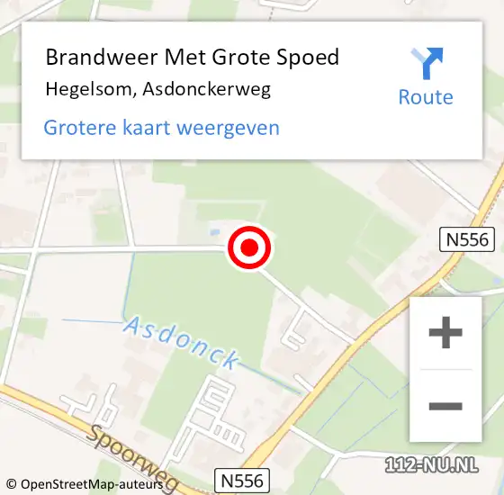 Locatie op kaart van de 112 melding: Brandweer Met Grote Spoed Naar Hegelsom, Asdonckerweg op 6 juni 2024 14:45