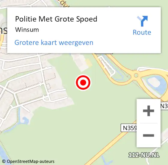 Locatie op kaart van de 112 melding: Politie Met Grote Spoed Naar Winsum op 6 juni 2024 15:04