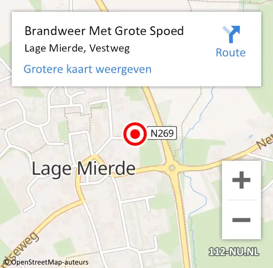 Locatie op kaart van de 112 melding: Brandweer Met Grote Spoed Naar Lage Mierde, Vestweg op 6 juni 2024 15:09