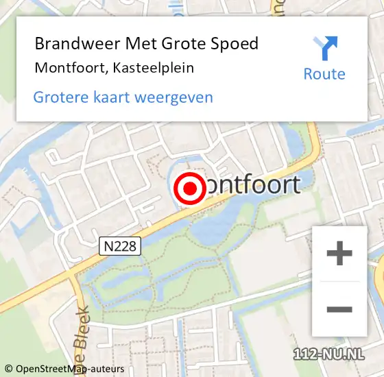 Locatie op kaart van de 112 melding: Brandweer Met Grote Spoed Naar Montfoort, Kasteelplein op 6 juni 2024 15:20