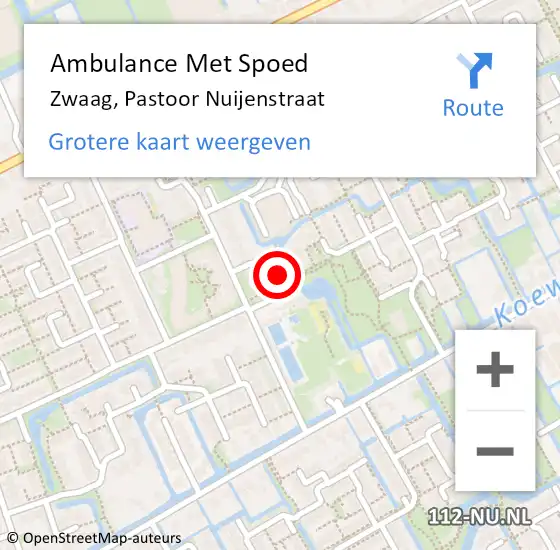Locatie op kaart van de 112 melding: Ambulance Met Spoed Naar Zwaag, Pastoor Nuijenstraat op 6 juni 2024 15:23