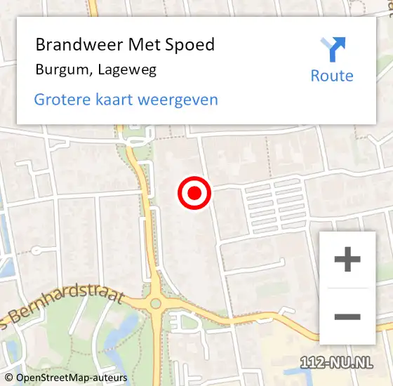 Locatie op kaart van de 112 melding: Brandweer Met Spoed Naar Burgum, Lageweg op 6 juni 2024 15:51