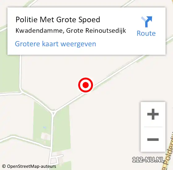 Locatie op kaart van de 112 melding: Politie Met Grote Spoed Naar Kwadendamme, Grote Reinoutsedijk op 6 juni 2024 15:54