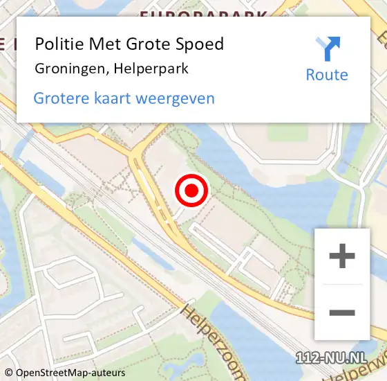 Locatie op kaart van de 112 melding: Politie Met Grote Spoed Naar Groningen, Helperpark op 6 juni 2024 15:56