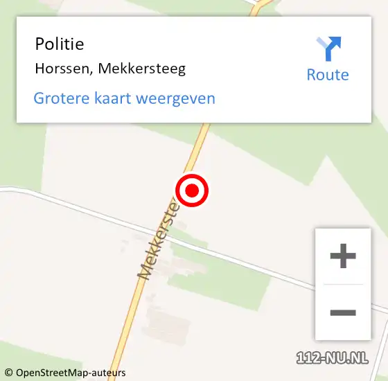 Locatie op kaart van de 112 melding: Politie Horssen, Mekkersteeg op 6 juni 2024 16:29