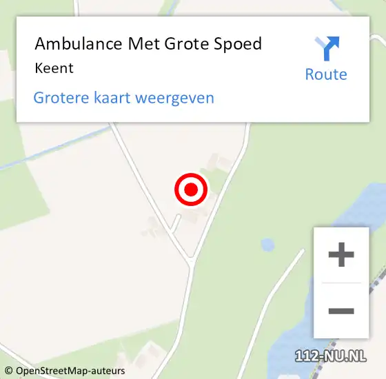 Locatie op kaart van de 112 melding: Ambulance Met Grote Spoed Naar Keent op 6 juni 2024 16:35