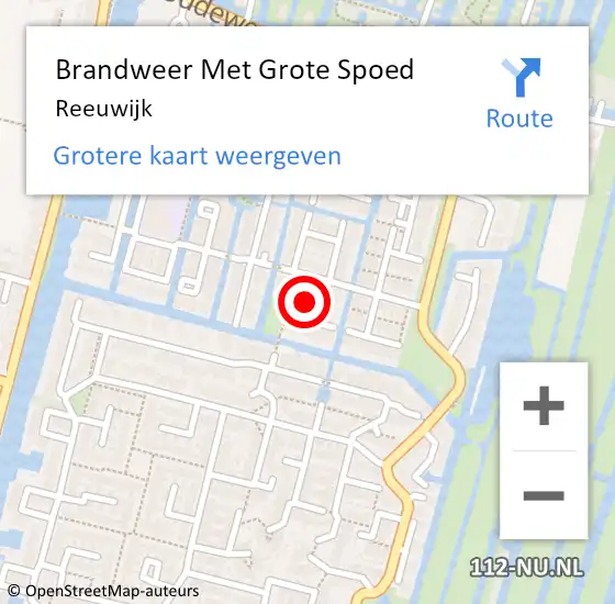 Locatie op kaart van de 112 melding: Brandweer Met Grote Spoed Naar Reeuwijk op 6 juni 2024 17:21