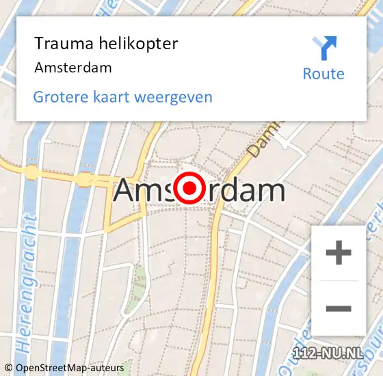 Locatie op kaart van de 112 melding: Trauma helikopter Amsterdam op 6 juni 2024 17:30