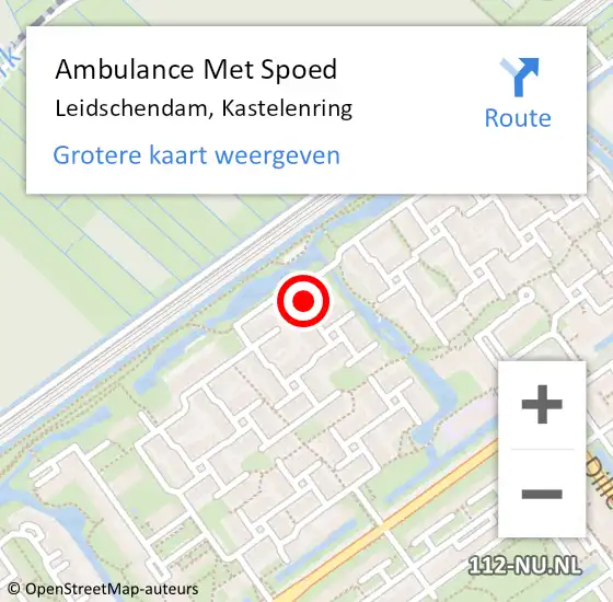 Locatie op kaart van de 112 melding: Ambulance Met Spoed Naar Leidschendam, Kastelenring op 6 juni 2024 17:57