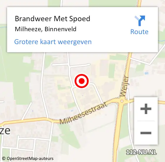 Locatie op kaart van de 112 melding: Brandweer Met Spoed Naar Milheeze, Binnenveld op 6 juni 2024 18:20