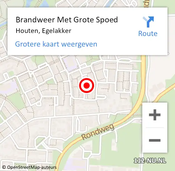 Locatie op kaart van de 112 melding: Brandweer Met Grote Spoed Naar Houten, Egelakker op 6 juni 2024 18:23