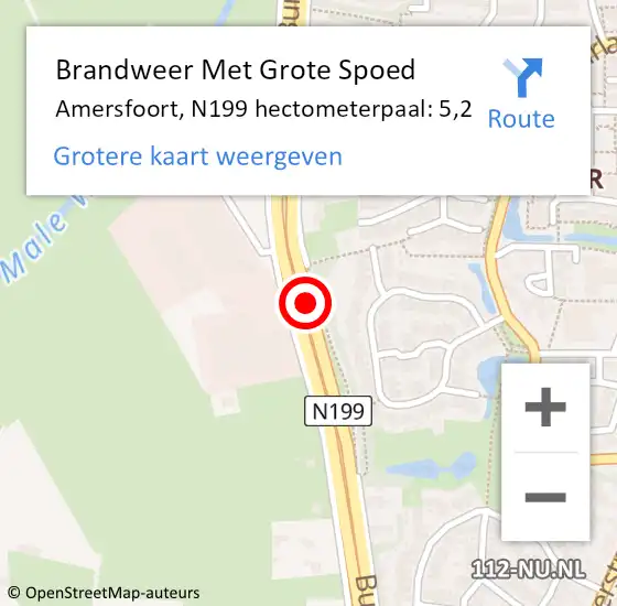 Locatie op kaart van de 112 melding: Brandweer Met Grote Spoed Naar Amersfoort, N199 hectometerpaal: 5,2 op 6 juni 2024 18:47