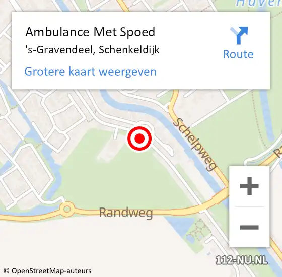 Locatie op kaart van de 112 melding: Ambulance Met Spoed Naar 's-Gravendeel, Schenkeldijk op 6 juni 2024 19:01