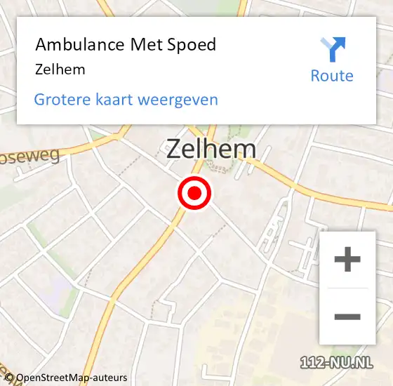 Locatie op kaart van de 112 melding: Ambulance Met Spoed Naar Zelhem op 6 juni 2024 19:11