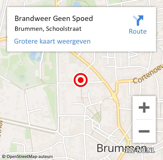 Locatie op kaart van de 112 melding: Brandweer Geen Spoed Naar Brummen, Schoolstraat op 6 juni 2024 19:25