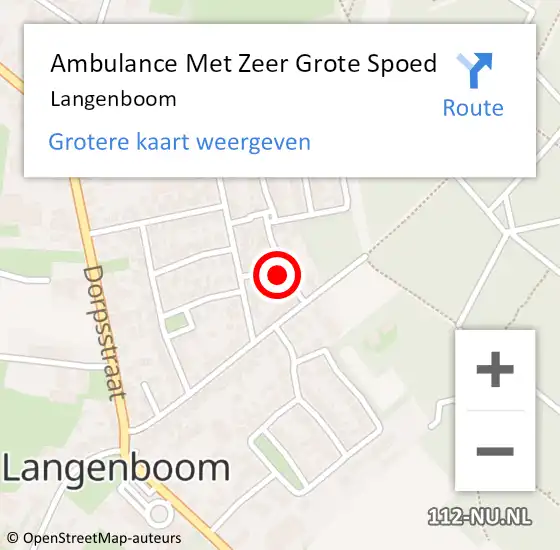 Locatie op kaart van de 112 melding: Ambulance Met Zeer Grote Spoed Naar Langenboom op 6 juni 2024 19:51