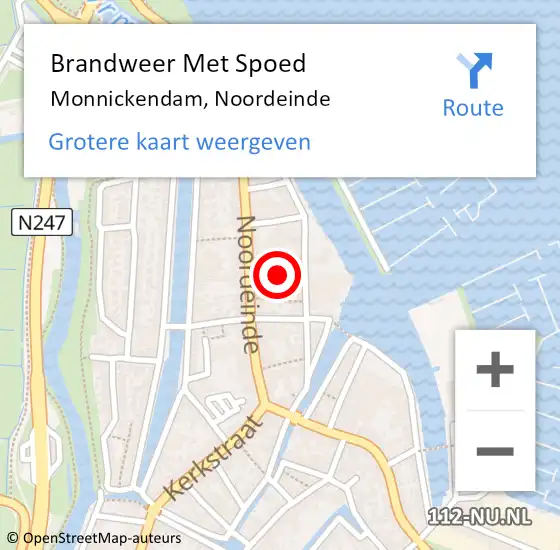 Locatie op kaart van de 112 melding: Brandweer Met Spoed Naar Monnickendam, Noordeinde op 6 juni 2024 19:57