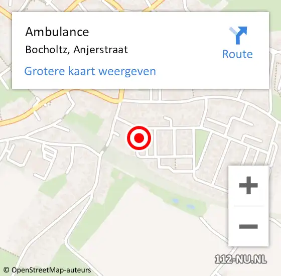 Locatie op kaart van de 112 melding: Ambulance Bocholtz, Anjerstraat op 8 oktober 2014 15:26