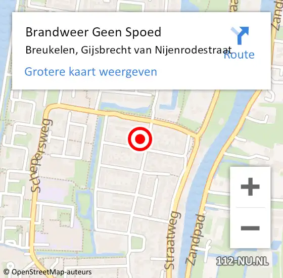 Locatie op kaart van de 112 melding: Brandweer Geen Spoed Naar Breukelen, Gijsbrecht van Nijenrodestraat op 6 juni 2024 20:27