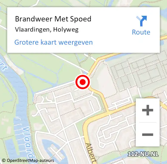 Locatie op kaart van de 112 melding: Brandweer Met Spoed Naar Vlaardingen, Holyweg op 6 juni 2024 21:19