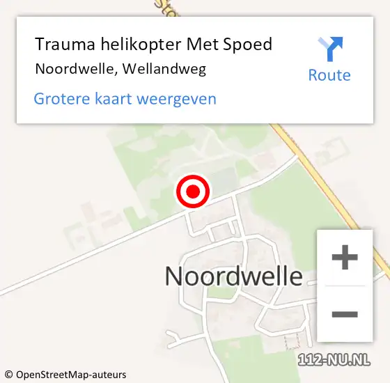 Locatie op kaart van de 112 melding: Trauma helikopter Met Spoed Naar Noordwelle, Wellandweg op 6 juni 2024 21:22