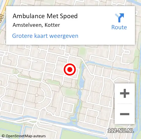 Locatie op kaart van de 112 melding: Ambulance Met Spoed Naar Amstelveen, Kotter op 6 juni 2024 22:49