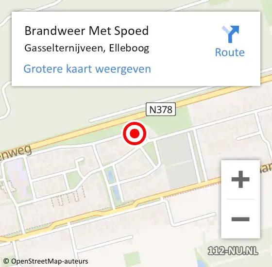 Locatie op kaart van de 112 melding: Brandweer Met Spoed Naar Gasselternijveen, Elleboog op 7 juni 2024 00:09