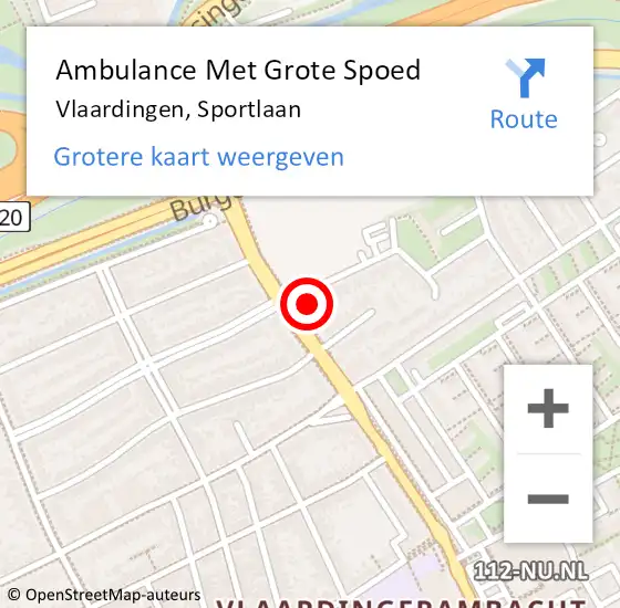 Locatie op kaart van de 112 melding: Ambulance Met Grote Spoed Naar Vlaardingen, Sportlaan op 7 juni 2024 00:40