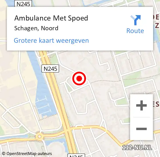 Locatie op kaart van de 112 melding: Ambulance Met Spoed Naar Schagen, Noord op 7 juni 2024 00:44