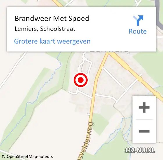 Locatie op kaart van de 112 melding: Brandweer Met Spoed Naar Lemiers, Schoolstraat op 7 juni 2024 01:27