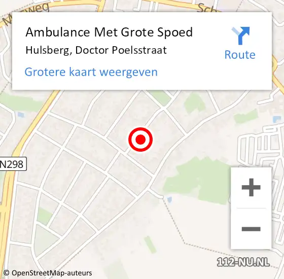 Locatie op kaart van de 112 melding: Ambulance Met Grote Spoed Naar Hulsberg, Doctor Poelsstraat op 17 oktober 2013 02:11