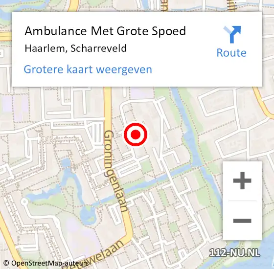 Locatie op kaart van de 112 melding: Ambulance Met Grote Spoed Naar Haarlem, Scharreveld op 7 juni 2024 03:51