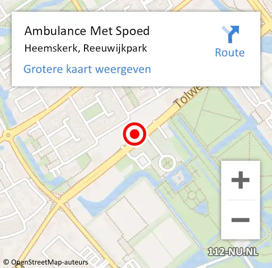 Locatie op kaart van de 112 melding: Ambulance Met Spoed Naar Heemskerk, Reeuwijkpark op 7 juni 2024 04:23