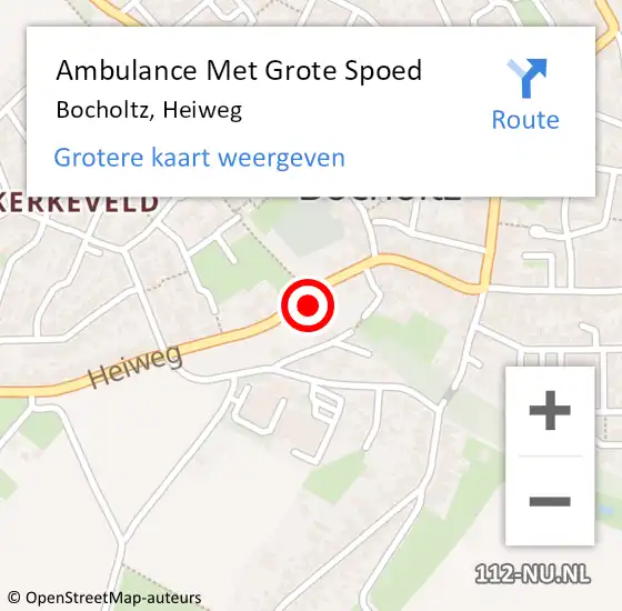 Locatie op kaart van de 112 melding: Ambulance Met Grote Spoed Naar Bocholtz, Heiweg op 8 oktober 2014 15:52