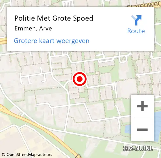 Locatie op kaart van de 112 melding: Politie Met Grote Spoed Naar Emmen, Arve op 7 juni 2024 08:13